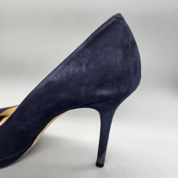 Jimmy Choo Suede Peep Toe Pumps - Picture 8 of 16